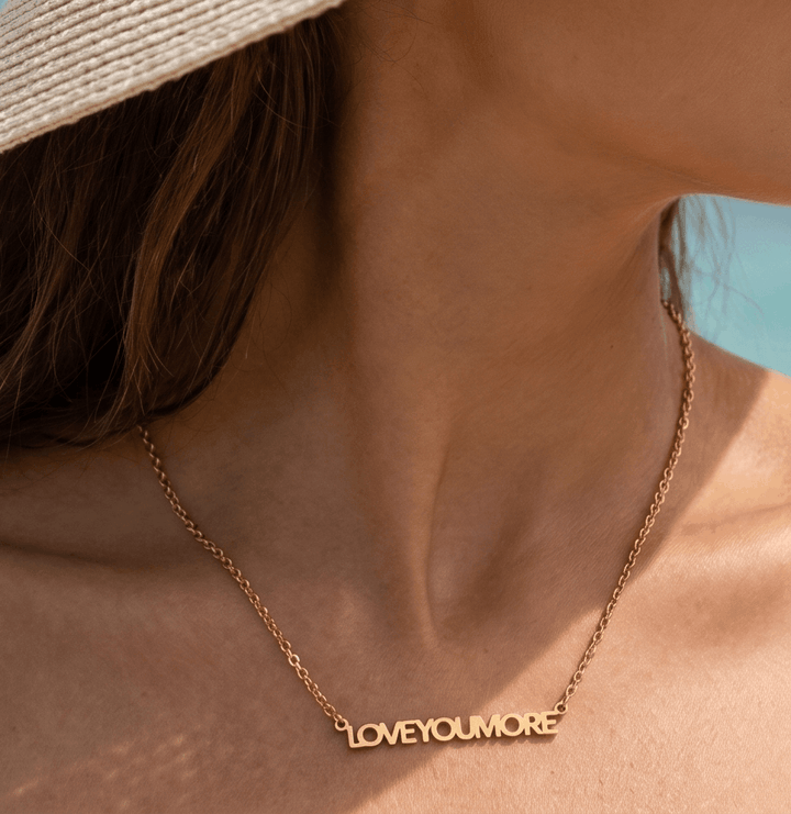 Love You More Bar Necklace