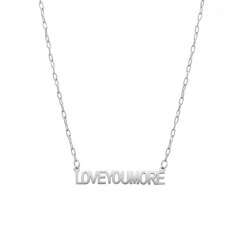 The Love You More Bar Silver Necklace