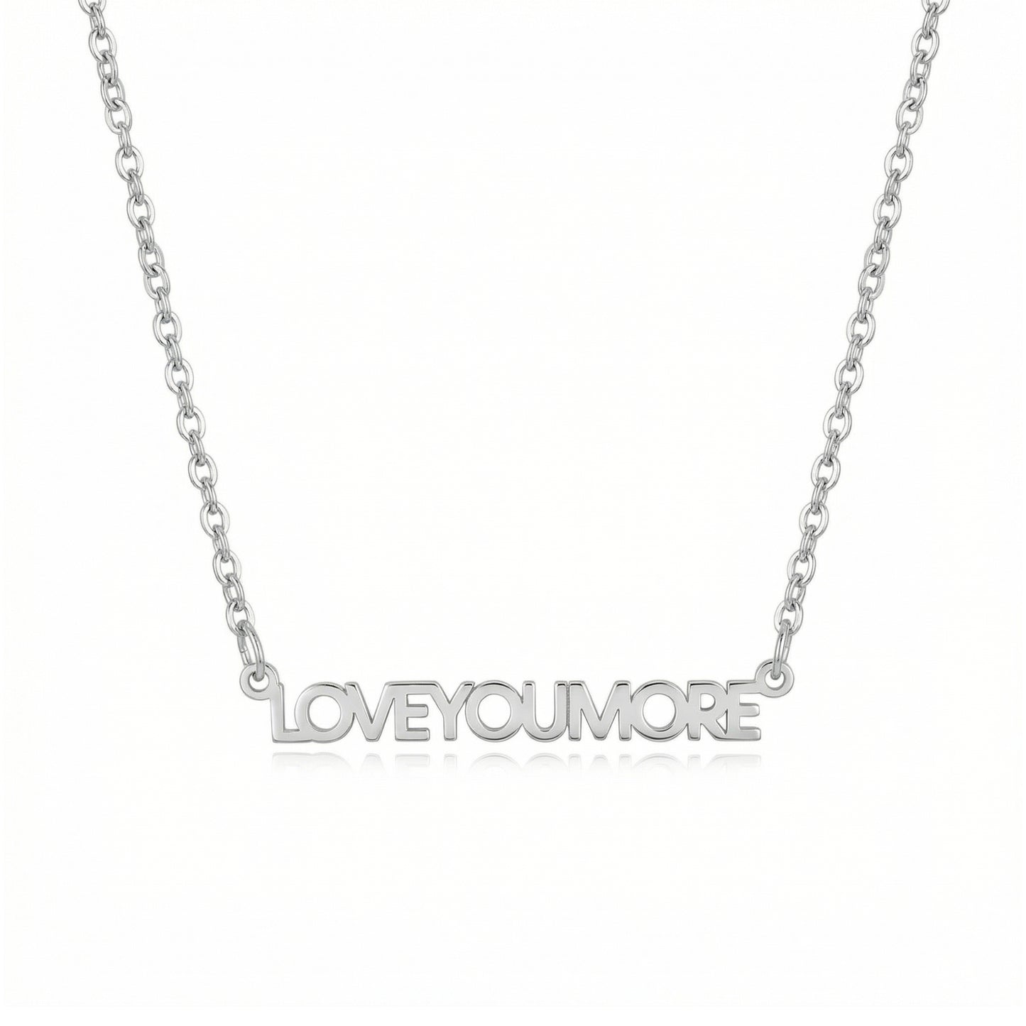 Mini Love You More Bar Silver Necklace