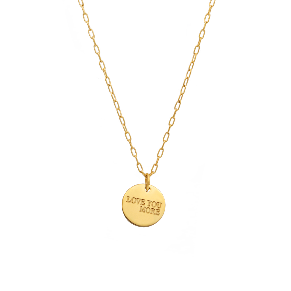 Love You More Gold Coin Necklace