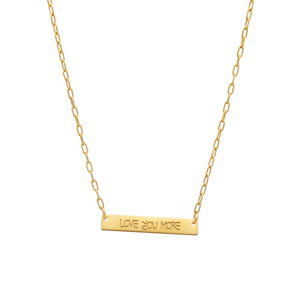 Love You More Mini Plaque Necklace
