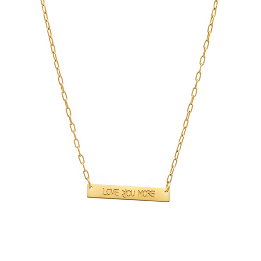 Love You More Mini Plaque Necklace