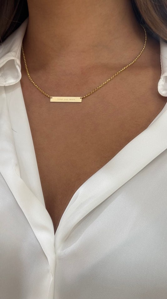 Love You More Gold Filled Plaque