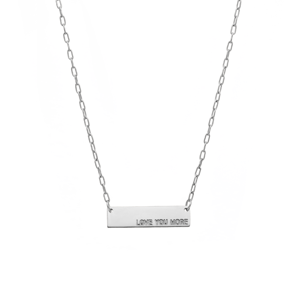 Love You More Plaque Necklace