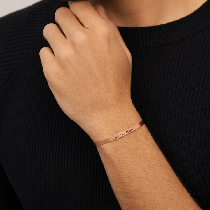 Love You More Script Cuff