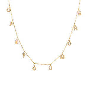 Love You More Gold Spaced Necklace Bling