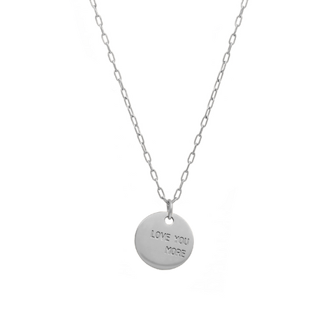 Love You More Silver Coin Necklace