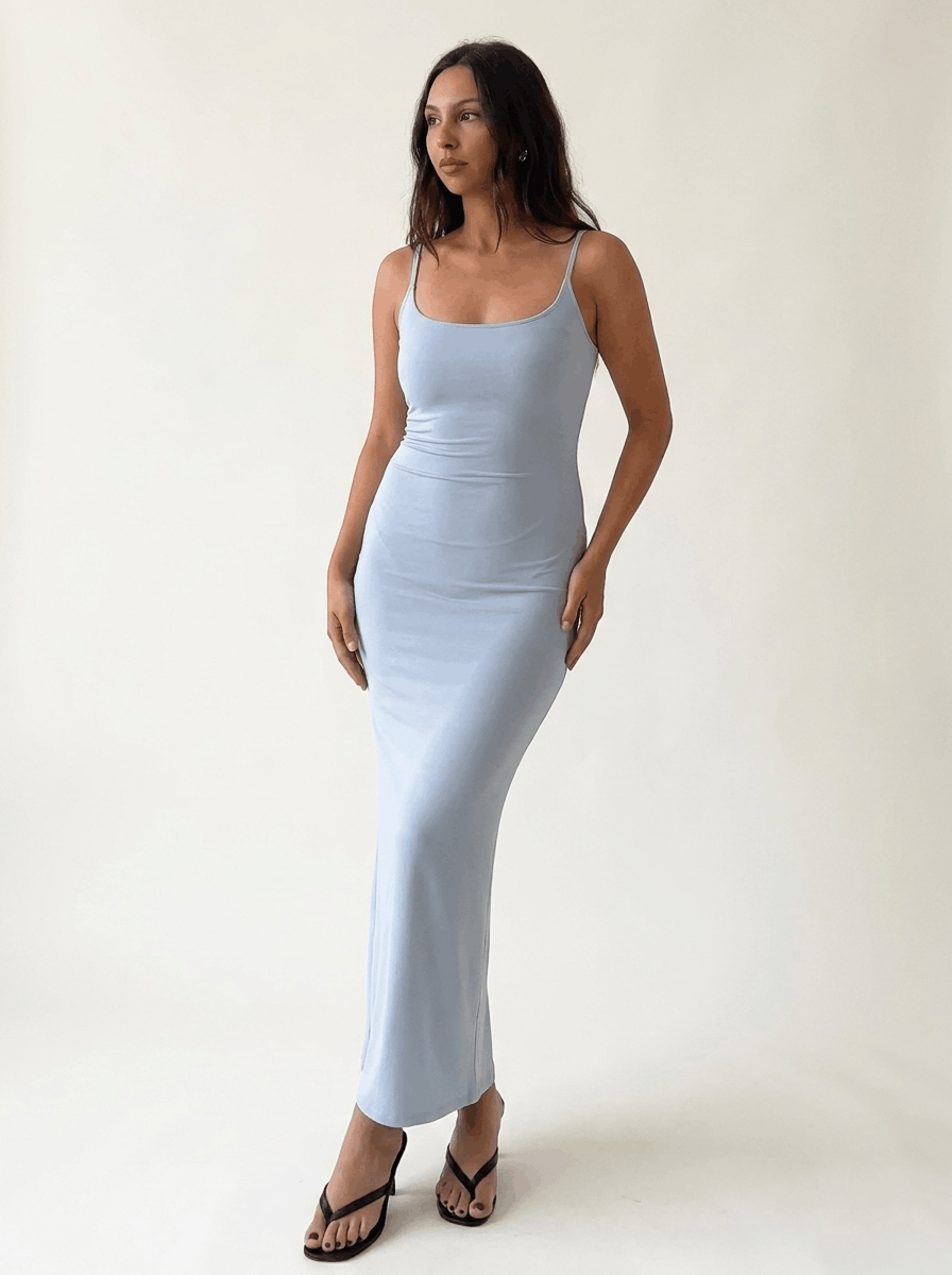 Low Neckline Maxi Dress
