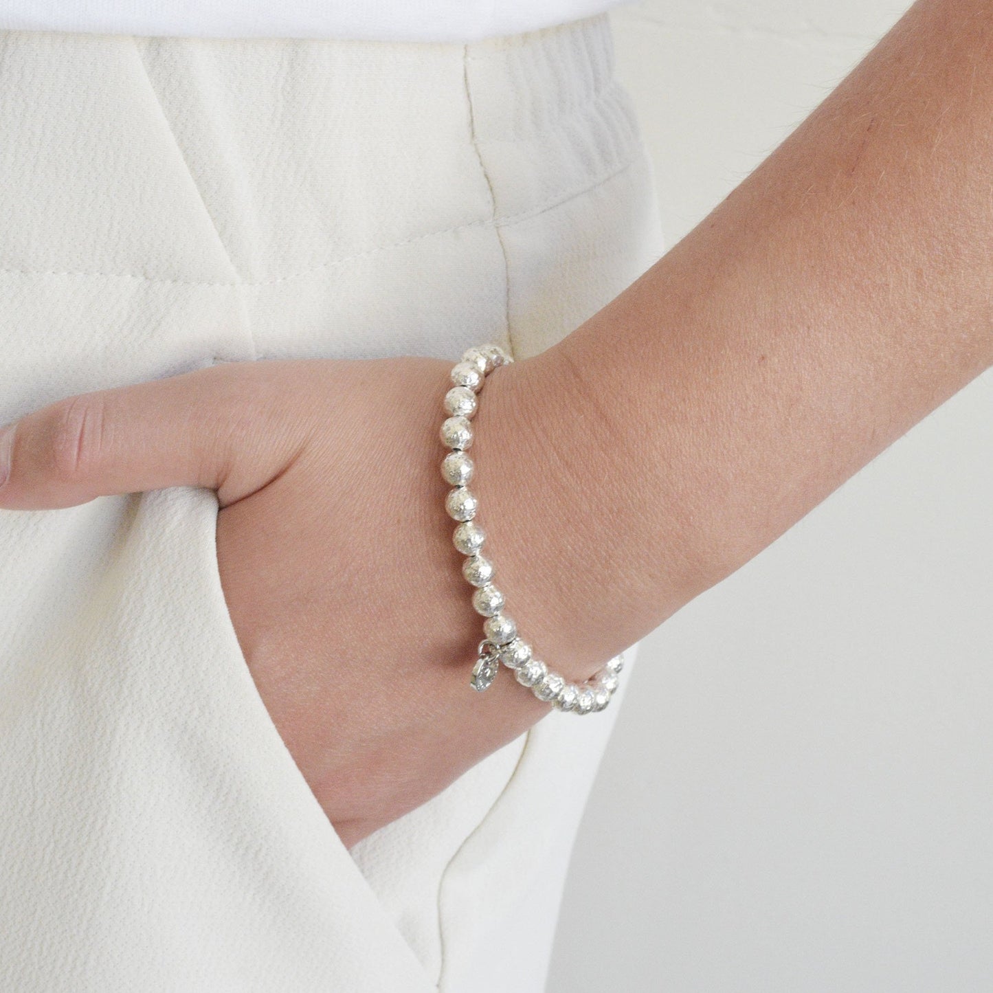 Eternity Bracelet in Hammered