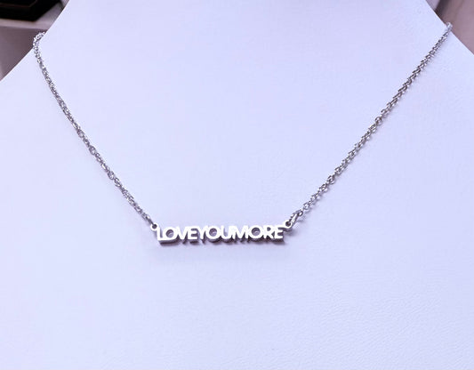 Mini Love You More Bar Silver Necklace