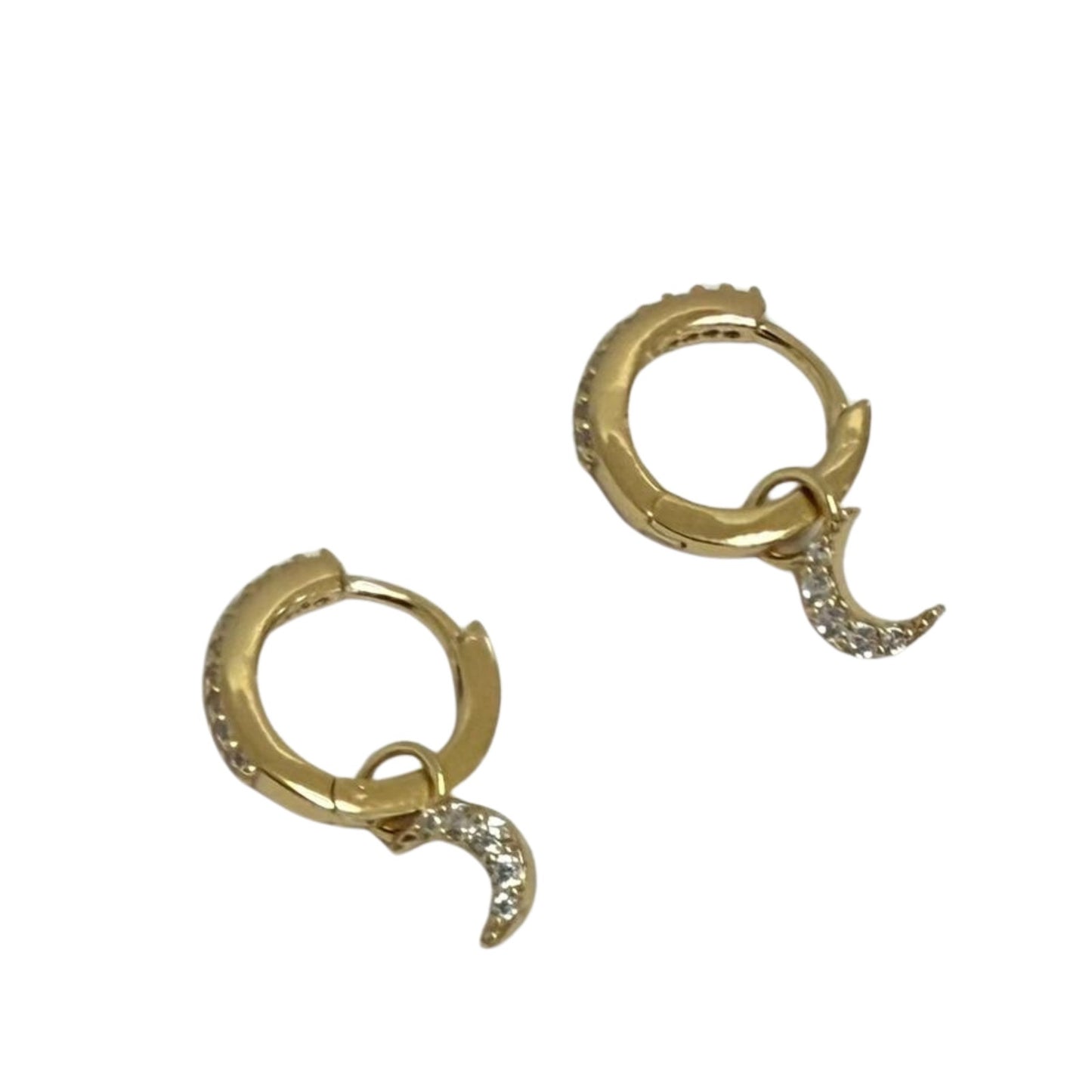 The Mini Studded Gold Hoops