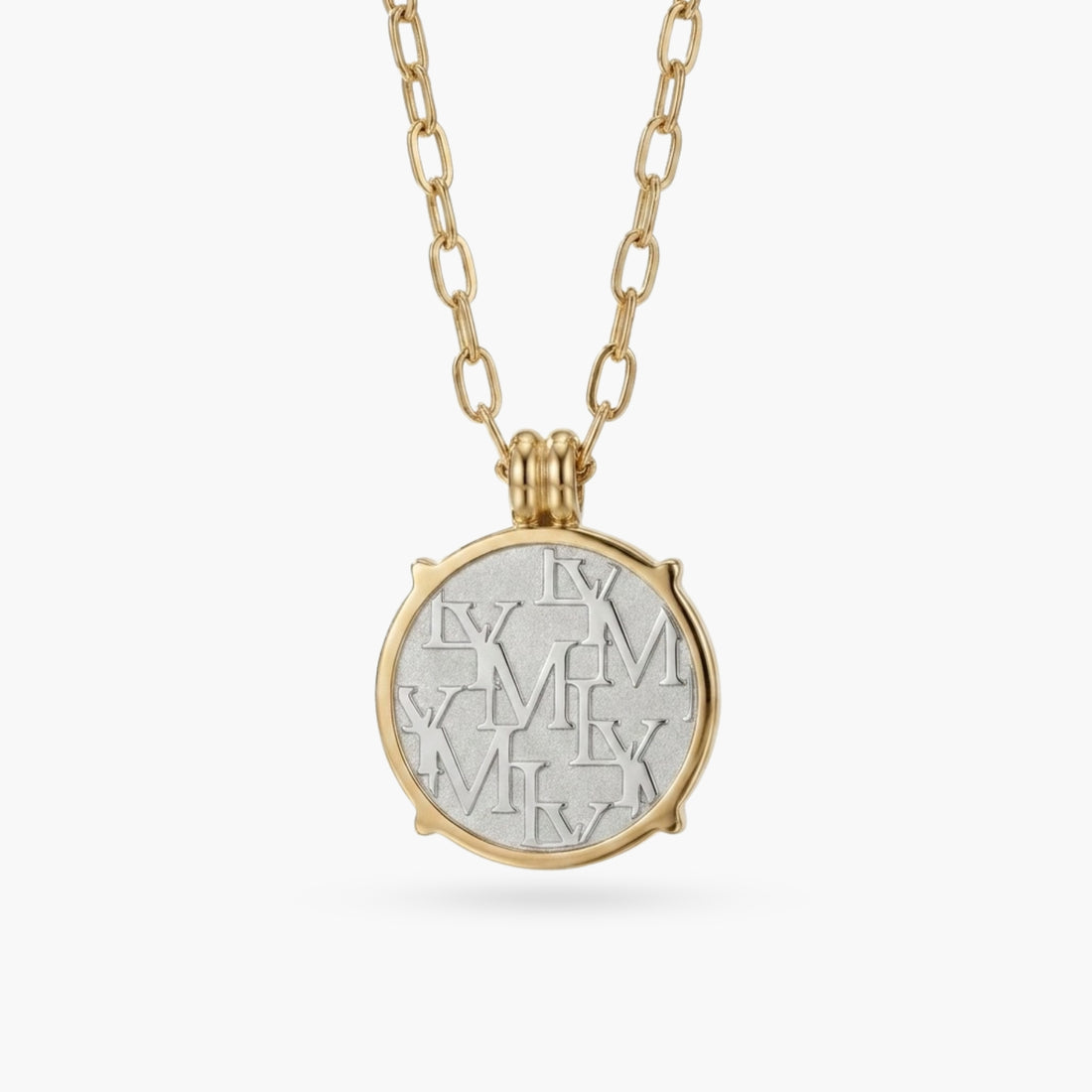 LYM Silver and Gold Coin Necklace
