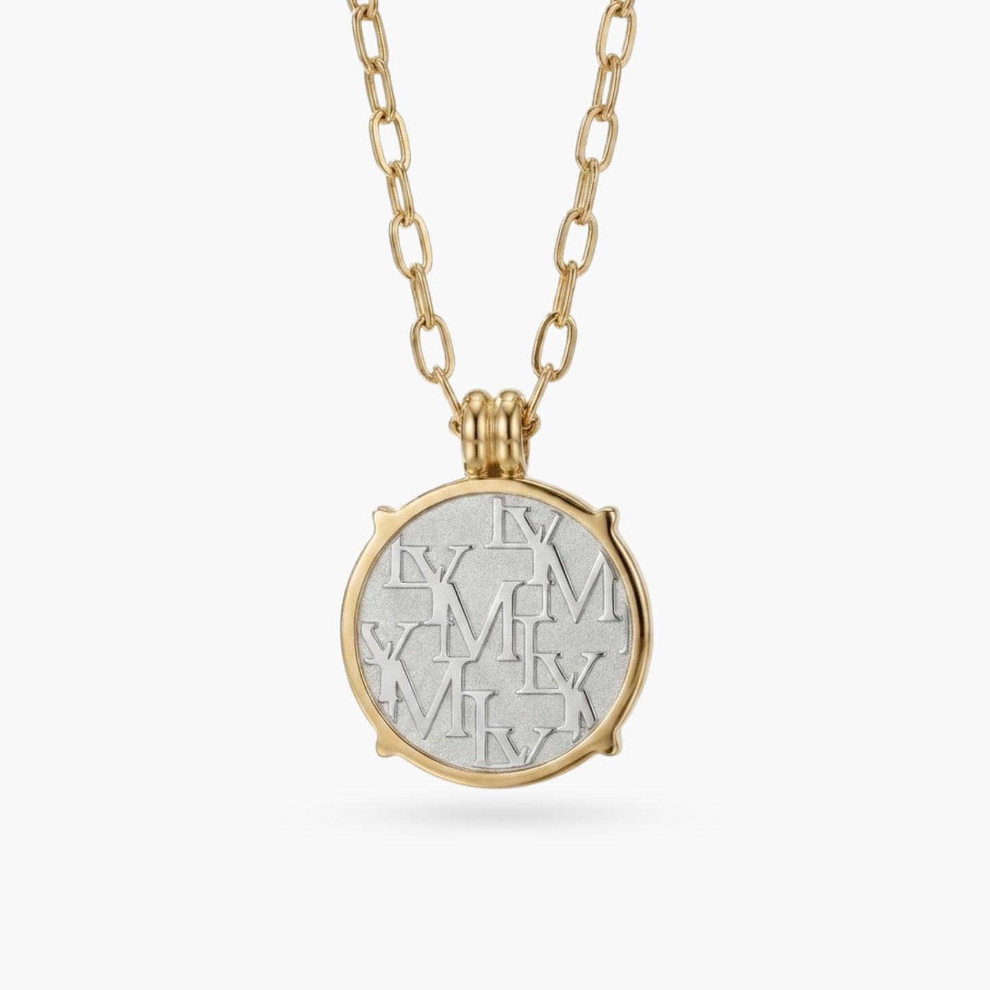 LYM Silver and Gold Coin Necklace