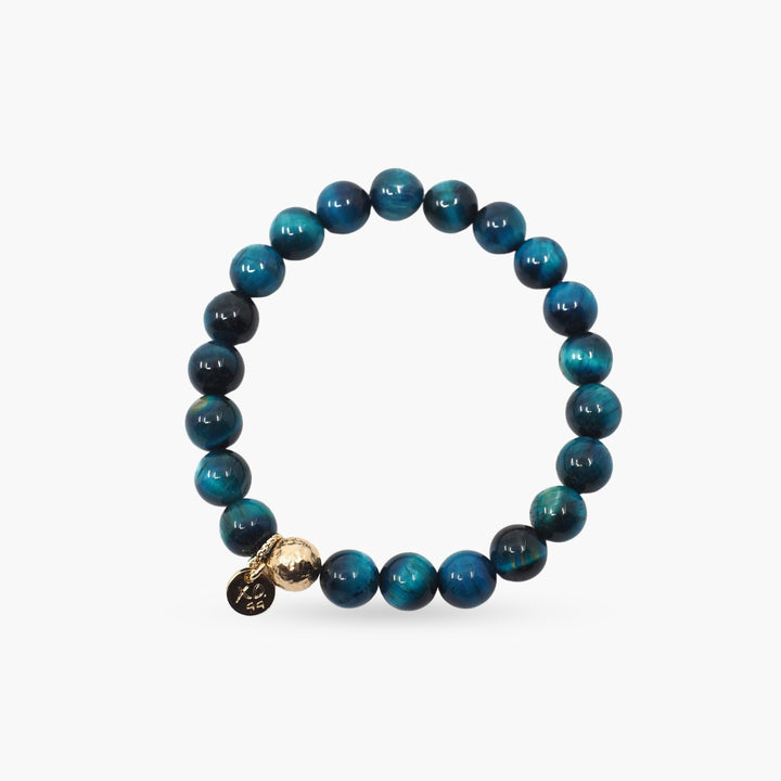 The Luna Bracelet in Peacock Blue Tiger Eye