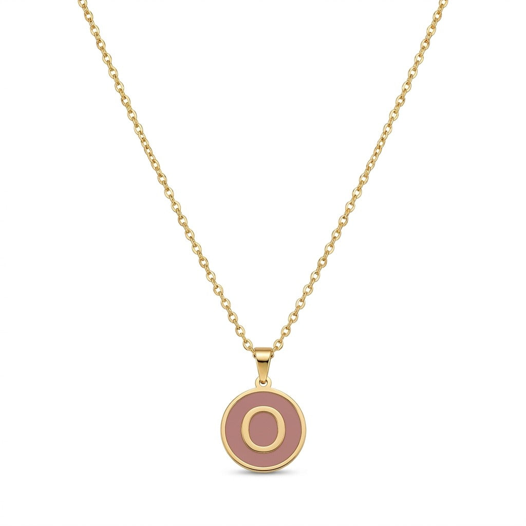 Alphabet Letter Necklace - Round Mother of Pearl