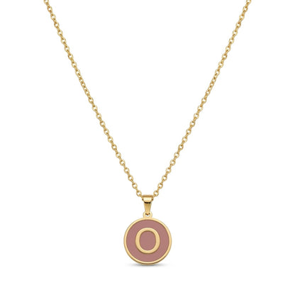 Alphabet Letter Necklace - Round Mother of Pearl