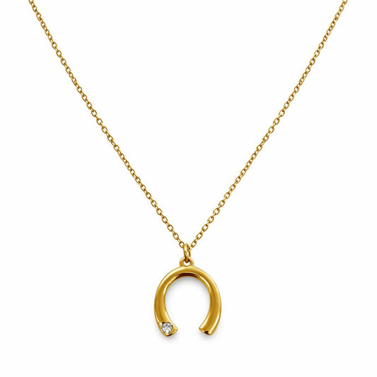 The Horseshoe Rhinestone Gold necklace