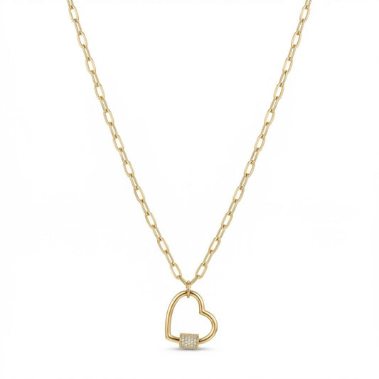 White Studded Heart on a Lola Chain