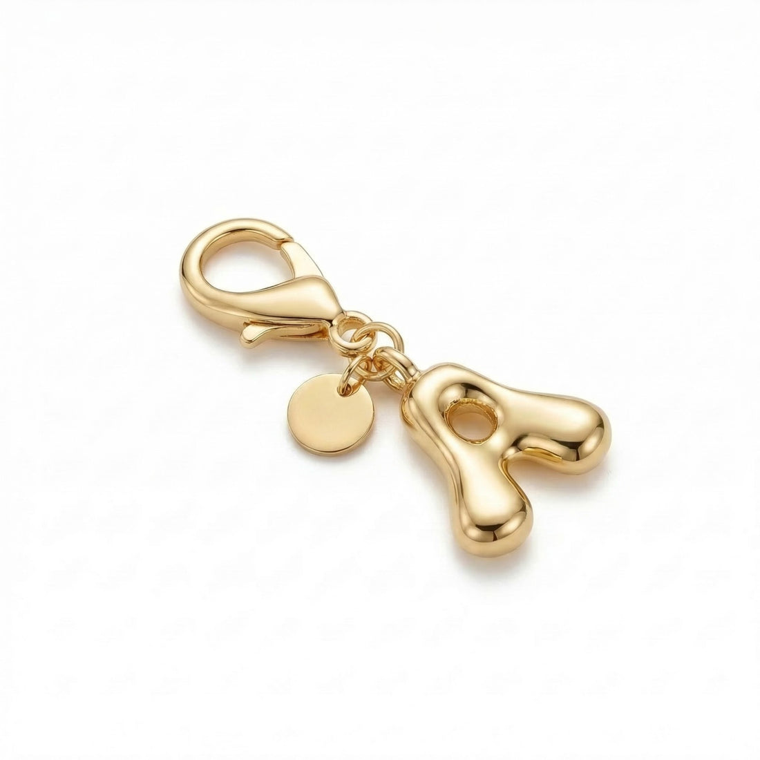 Small Gold Bubble Letter Key Chain