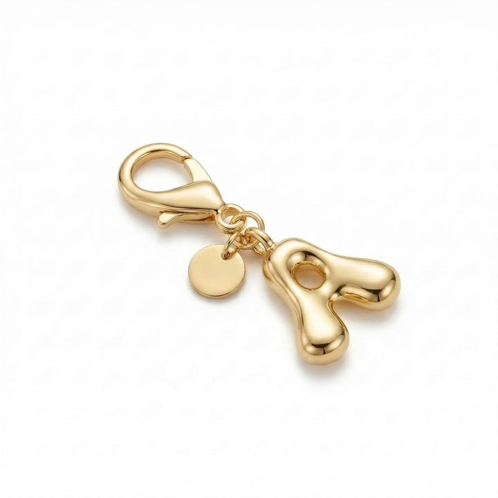 Small Gold Bubble Letter Key Chain