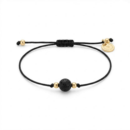 Savannah Cord Bracelet with Black Lava Bead