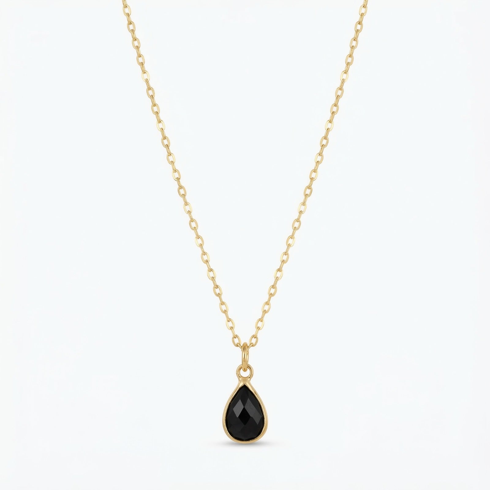 The Birthstones Teardrop Bezel Set Gold Necklace