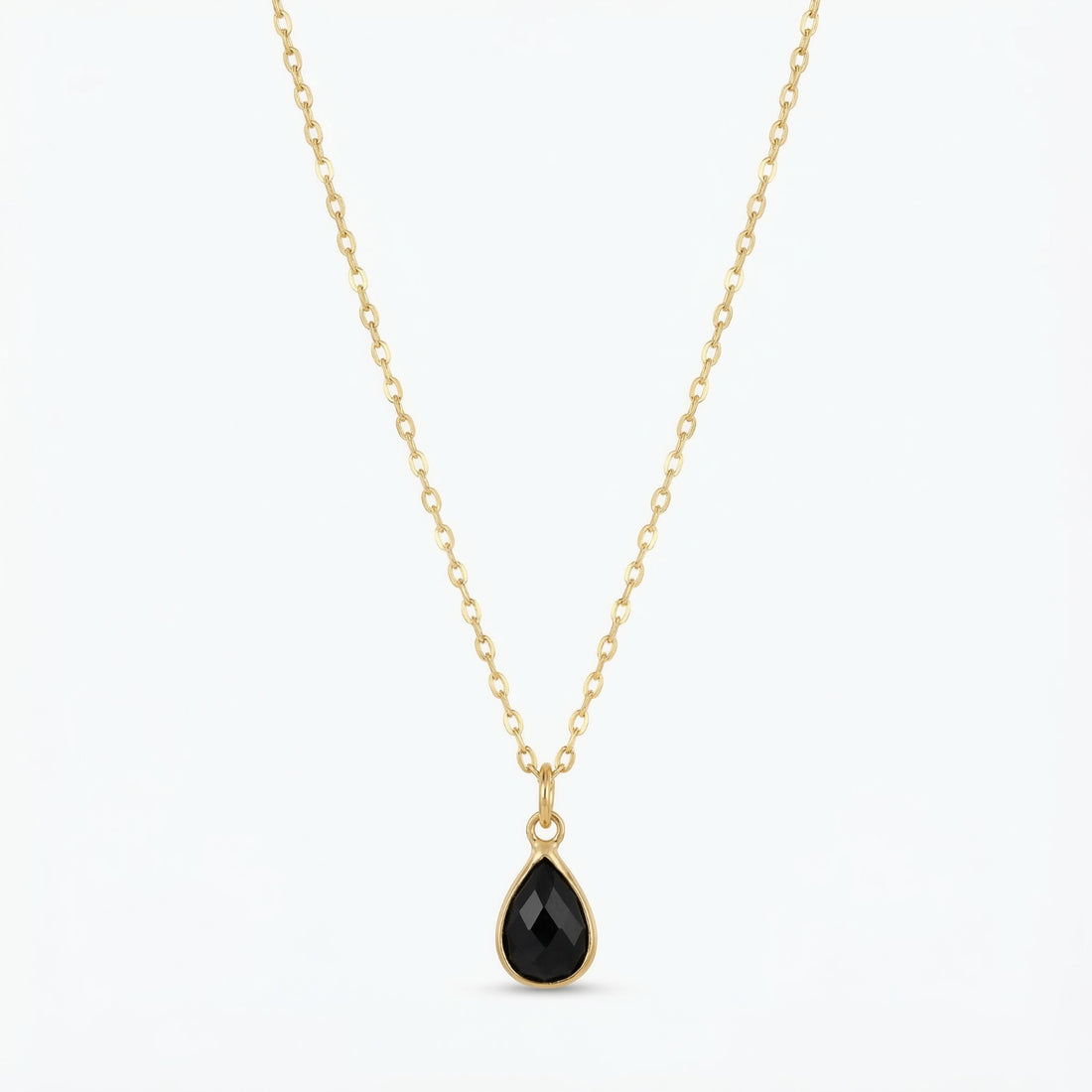 The Birthstones Teardrop Bezel Set Gold Necklace