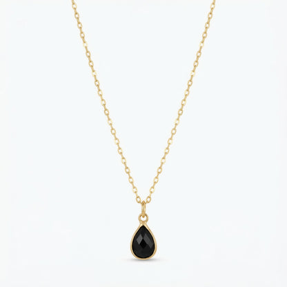The Birthstones Teardrop Bezel Set Gold Necklace