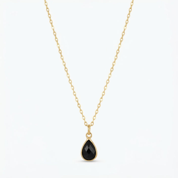 The Birthstones Teardrop Bezel Set Gold Necklace