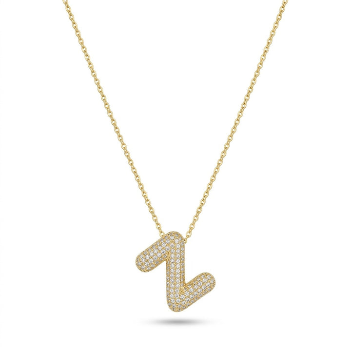 Bubble Bling Alphabet Letter Gold Necklace