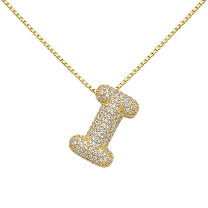 Bubble Bling Alphabet Letter Gold Necklace