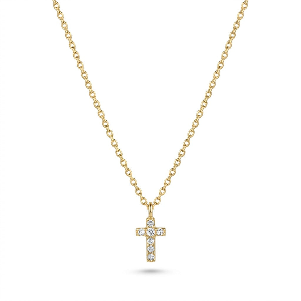 Pave Dainty Alphabet Letter Gold Necklace