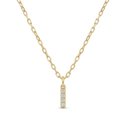 Pave Dainty Alphabet Letter Gold Necklace