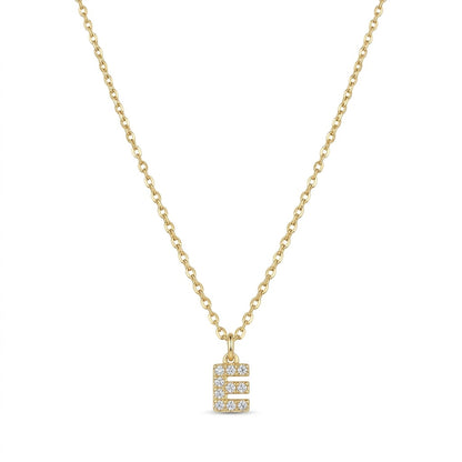 Pave Dainty Alphabet Letter Gold Necklace