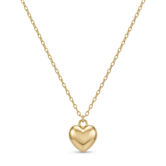 The Gold Link Necklace - Bubbly Heart