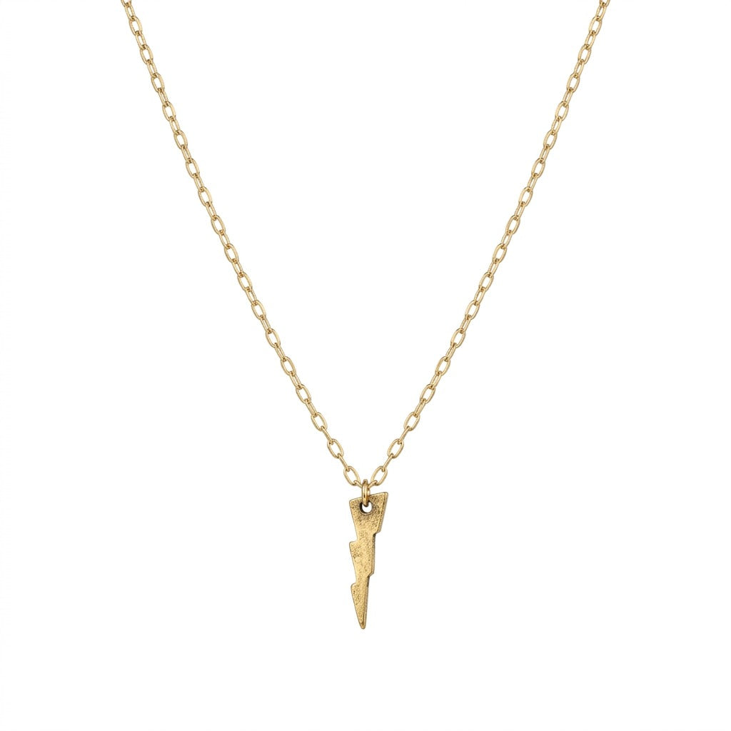 The Hammered Lightening Bolt Necklace