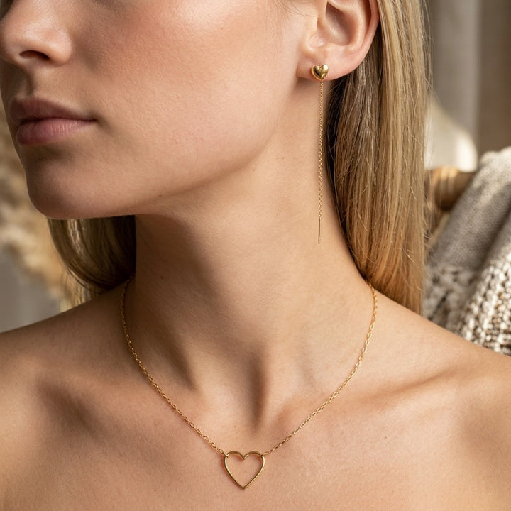 Heart on a String Gold Earrings