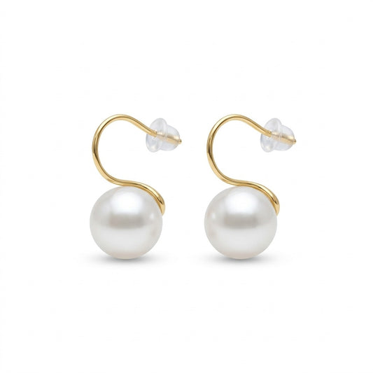 The Single Pearl Floating Earrings