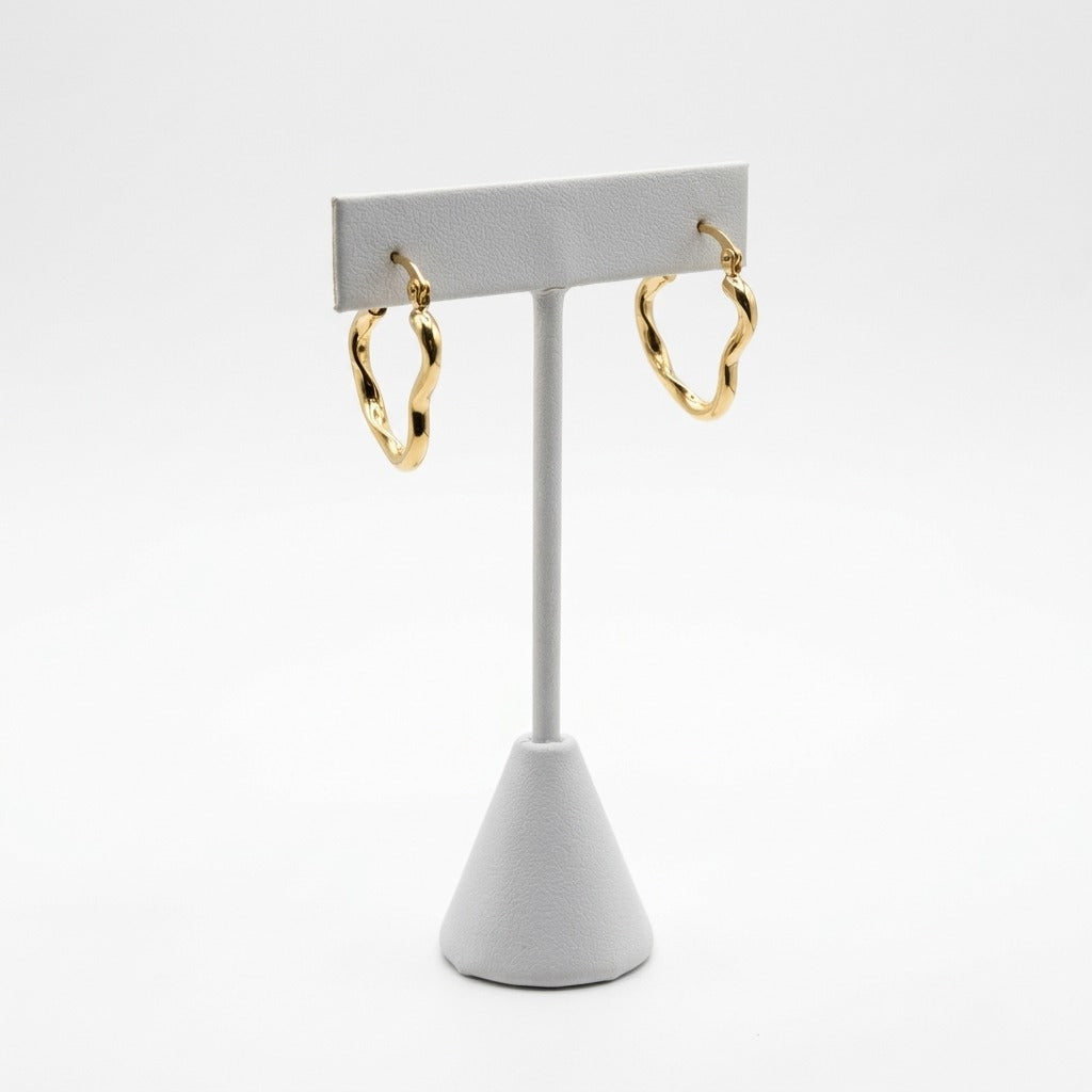 The Curled Heart Gold Earrings