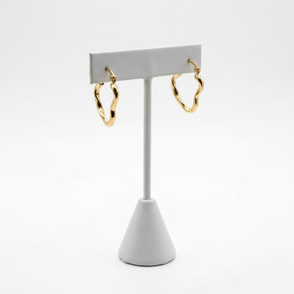 The Curled Heart Gold Earrings