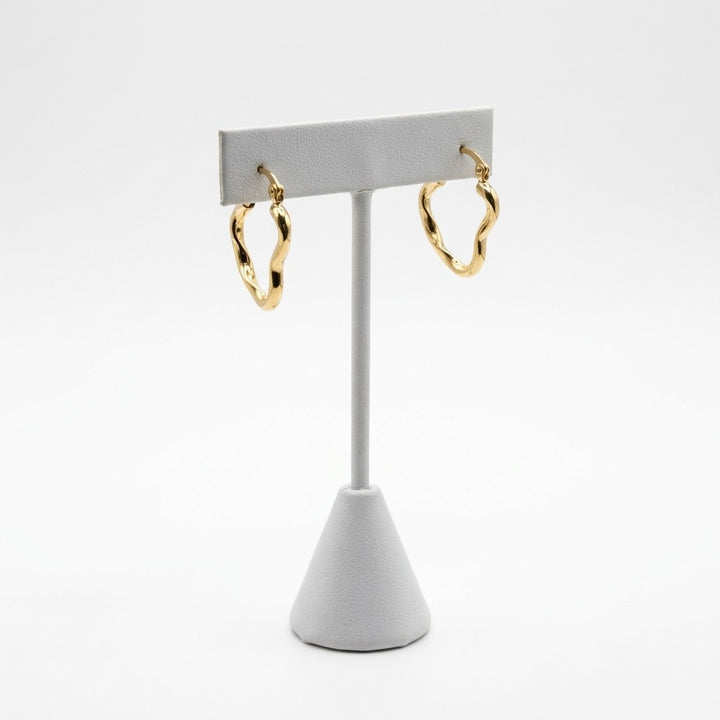 The Curled Heart Gold Earrings