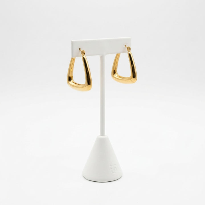 The Chunky Triangle Gold Hoops