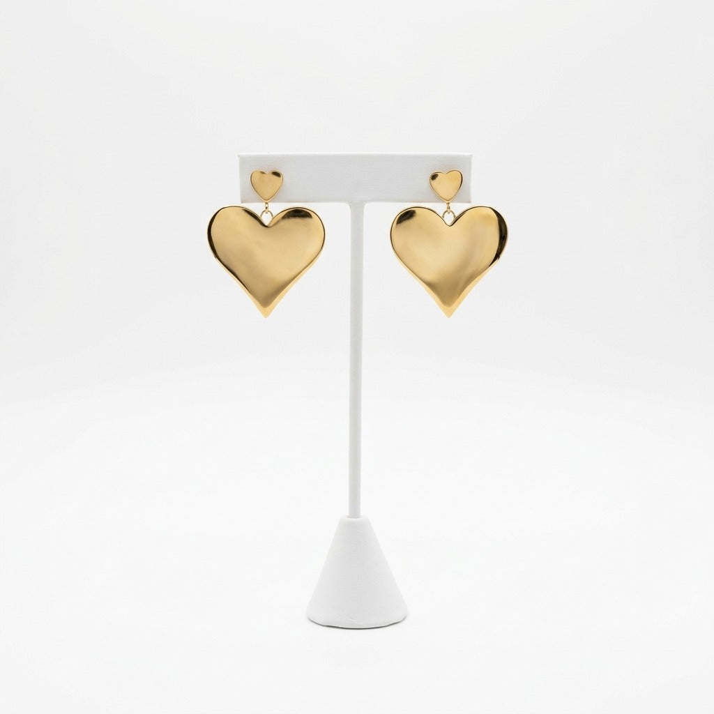 The Queen of Hearts Gold Earrings