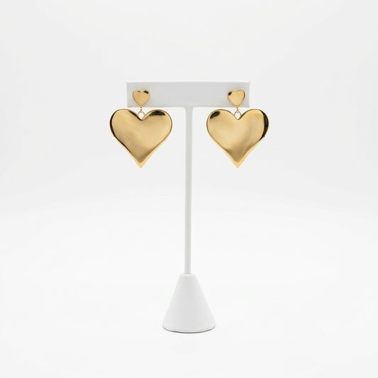 The Queen of Hearts Gold Earrings