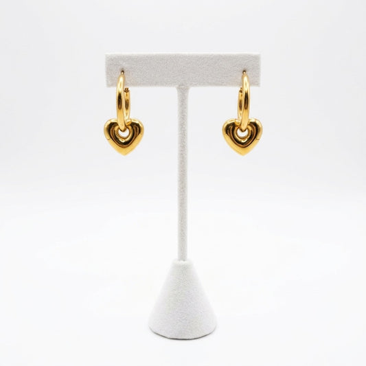 The Heart in the Hoop Gold Earrings