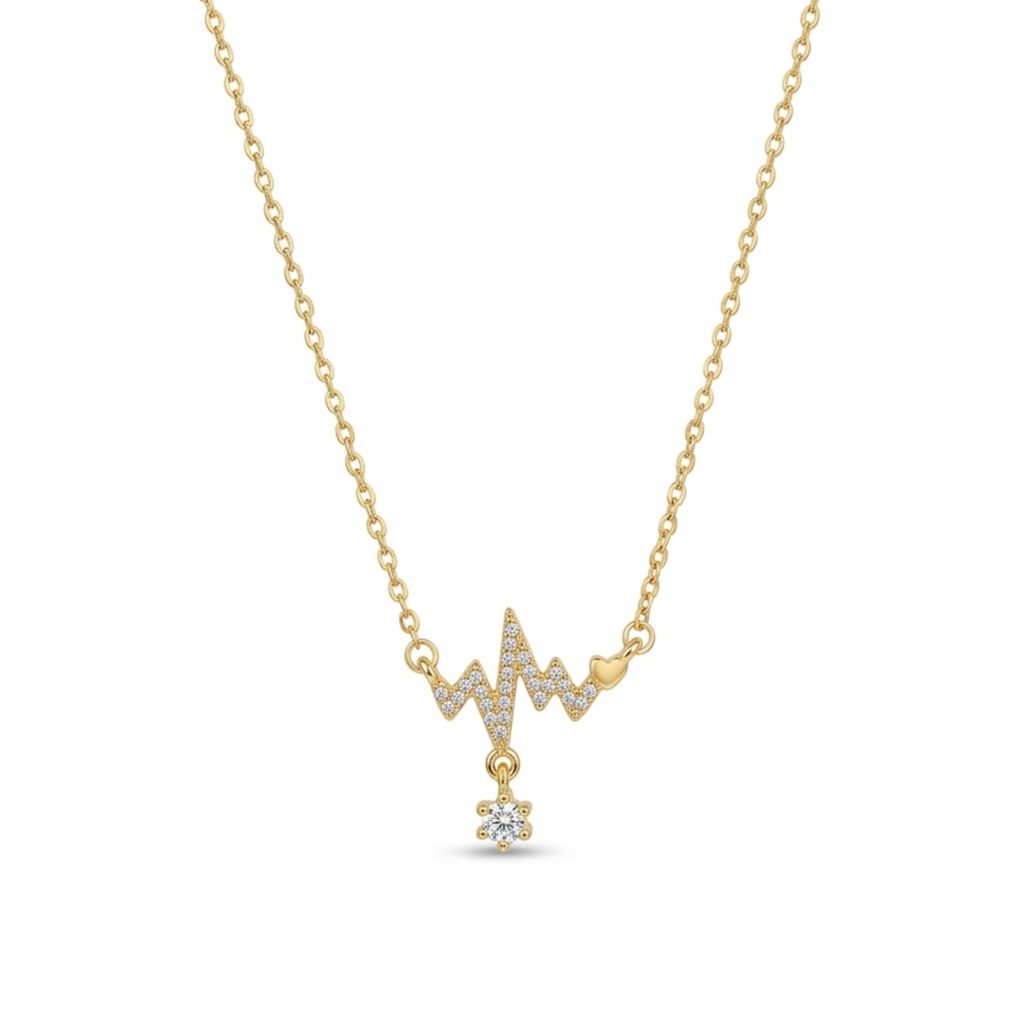 The Racing Heart Bling Gold Necklace