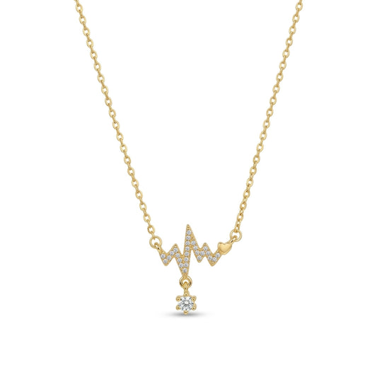 The Racing Heart Bling Gold Necklace