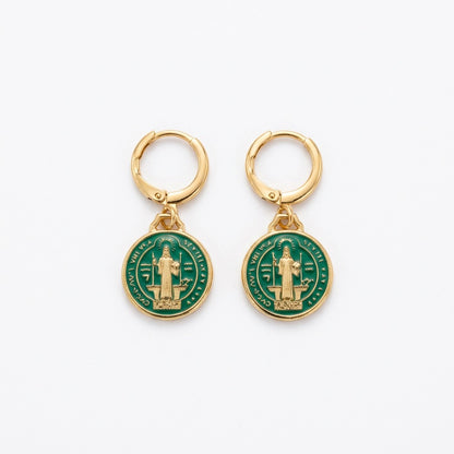 The St. Benedict Earrings in Enamel