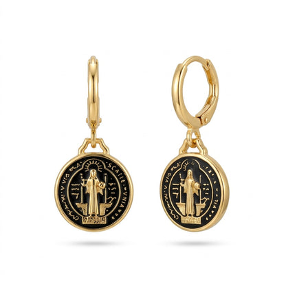 The St. Benedict Earrings in Enamel