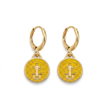 The St. Benedict Earrings in Enamel
